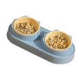 thumbnail image 2 of Cat Food Bowl Set, Cat Bowls Double Pet Bowl Large Caliber Prevent Slip Spill Proof Pet Food Bowl Set for Pets Dogs Cats Elevated Puppy Bowls for Small Dogs Elevated Dog Bowls, 2 of 8