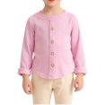 thumbnail image 4 of Girls Cardigan Pink Ribbed Knit Long Sleeve Button Front Stretchy Soft for Kids Little Kid Big Kid,Size 2-3 T, 4 of 9
