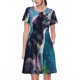 thumbnail image 1 of Balery Colorful Plant Wolf Vestidos sueltos de manga corta para mujer, vestidos de verano 2025, vestidos casuales de corte A con vuelo., 1 of 6