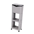 thumbnail image 4 of Organizador de basura de cocina con estante de almacenamiento a prueba de perros con ruedas Decoración Moda Gris, 4 of 9
