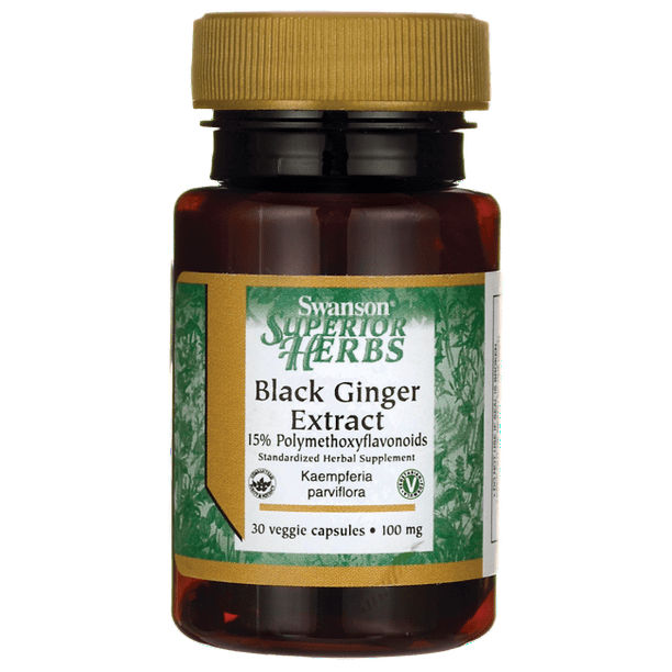 Swanson Black Ginger Extract 100 mg 30 Veg Caps