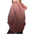 thumbnail image 5 of Children's Oversized Hoodies Gradient Printed Long Sleeve Tween Casual Active Hooded with Pockets Pullover Tops Oversized Fuzzy Hoodies Brown 11Y, 5 of 5