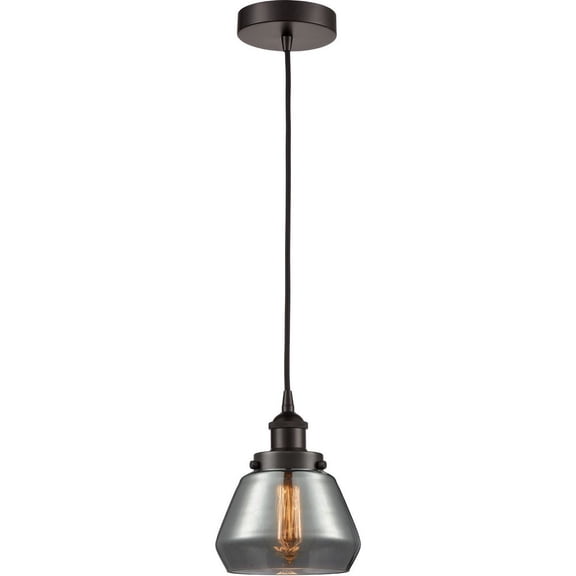616-1PH-OB-G173 Innovations Lighting Fulton - 1 Light Mini Pendant In Industrial Style-10 Inches Tall and 7 Inches Wide-Oil Rubbed Bronze Finish-Light