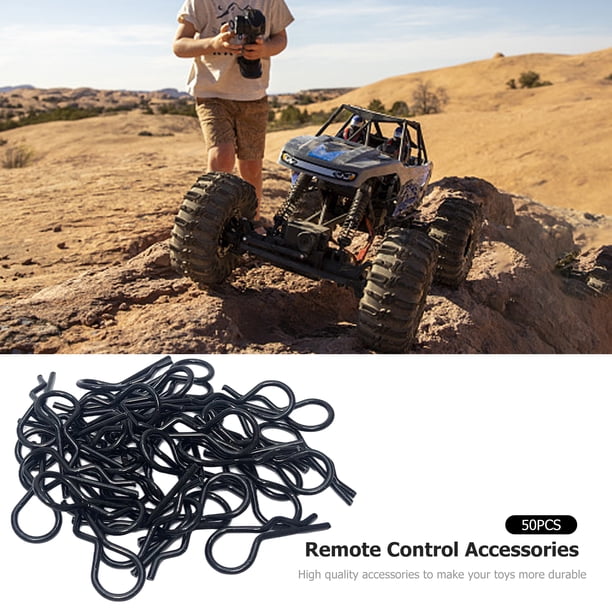 50 pines de clip de cuerpo tipo R para 1/8 1/10 1/12 Axial Arrma Rc4wd RC Car (negro B)