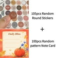 thumbnail image 4 of 3.54x3.54" Avocado Message Cards - 100 Pcs Sticky Notes + 100 Various Emoticon Stickers, Notepads for Creative Mini Cards for Home Office Decor, Fall Notepads with Pumpkin & Floral Designs, 4 of 12
