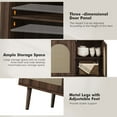 thumbnail image 5 of Wood Rattan Arch 3 Doors Storage Credenza Sideboard Buffet Cabinet with Adjustable Shelves Walnut, 5 of 12
