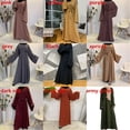 thumbnail image 3 of Hot Fully Wrapped Plus Size Women Muslim Dress Lace-Up Skirt Long Skirt Middle Eastern Robe APRICOT M, 3 of 8