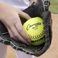 thumbnail image 2 of Champion Sports SB112L 12 Po. Couverture en Cuir Liège Softball, Jaune Optique & Rouge, 2 of 9