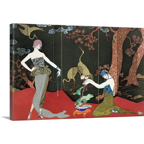 Great BIG Canvas Georges Barbier Premium Thick-Wrap Canvas entitled The Fashion for Lacquer, 1920