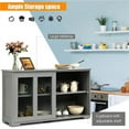 thumbnail image 4 of Safeplus 42" Compact Buffet Sideboard with Sliding Glass Doors and Adjustable Shelf for Dining Room, Living Room, 4 of 7