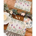 thumbnail image 4 of Easter Placemats Set of 6, Tulip Flowers Spring Floral Placemat for Dining Table Decorations, Eucalyptus Leaves Place Mats, Spring Table Mats for Kitchen Dinner Seasonal Holiday Party Decor, 4 of 6