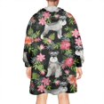 thumbnail image 2 of Wearable Oversized Blanket,Schnauzer with Pioneer Flower Wearable Blanket Hoodie for Adults,Cozy Hooded Blankets with Super Pockets,Super Warm Fuzzy Pullover for Women & Men, 2 of 6
