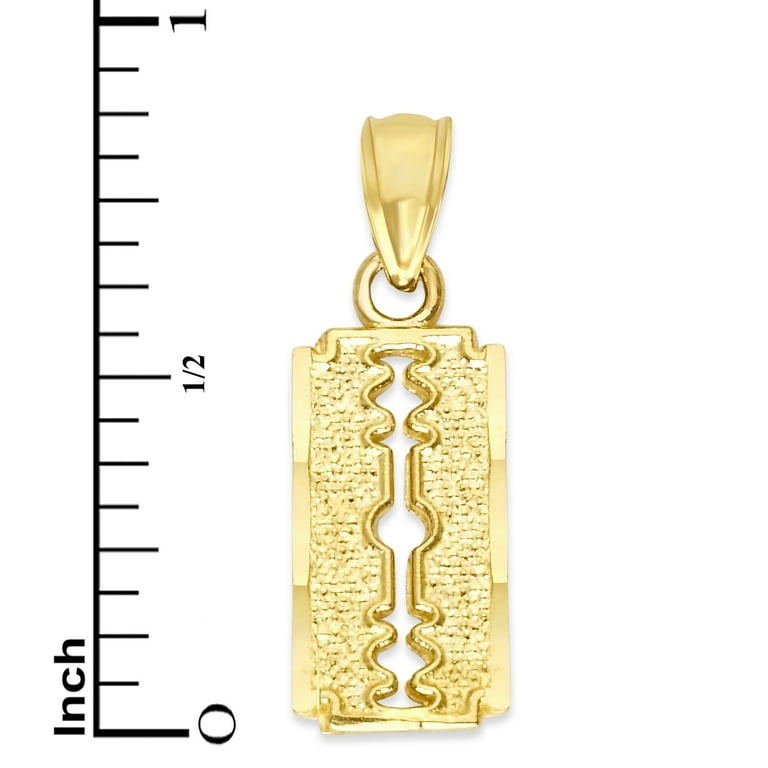 14k Solid Gold Razor Blade Pendant Barber Jewelry Gifts for Hair Dressers Gift for Barber