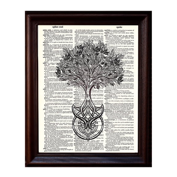 Celtic Tree of Life - Dictionary Art Print Printed On Authentic Vintage Dictionary Book Page - 8 x 10.5