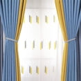 thumbnail image 4 of Juego de 2 alzapaños tejidos a mano para cortinas y decoración de cortinas trenzadas, color gris, 4 of 5