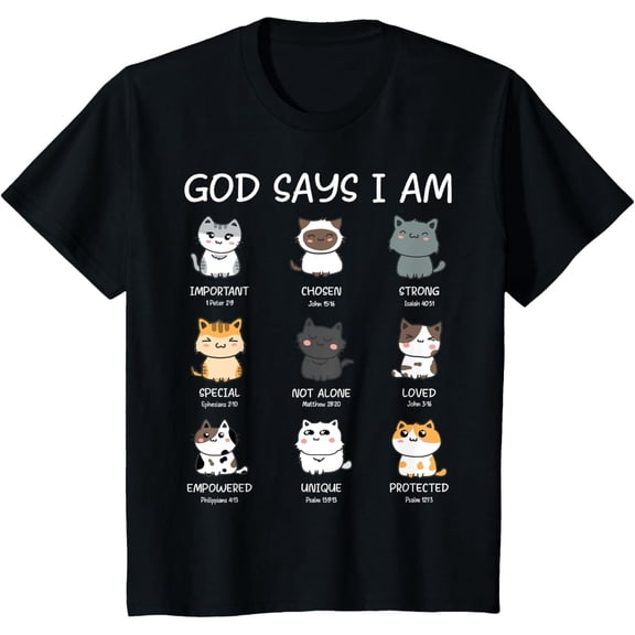 Sam Soft Christian Lovers God Says I Am Cat Faith God Says I Am T-Shirt