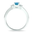 thumbnail image 2 of SZUL Women's Blue Topaz and Diamond Half Moon Ring in 10K White Gold, 2 of 5