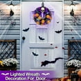 thumbnail image 7 of Uutvmp Halloween Garland Pumpkin Skull Wreath with LED Lights for Front Door, Horror Party, Black Atmosphere Holloween Wreath decoration Gifts for Friends and Family, 7 of 7