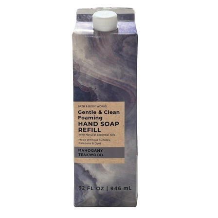 Bath & Body Works Mahogany Teakwood Refill Gentle & Clean Foaming Hand Soap, 32 Fl. Oz. (Mahogany Teakwood).