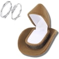 thumbnail image 1 of Cowboy Hat Shaped Engagement Ring Box, Velvet Jewelry Box for Proposal Wedding Ring Box Engagement Ring Case Display Box Small Ring Box Organizer for Wedding Ceremony Engagement, 1 of 8