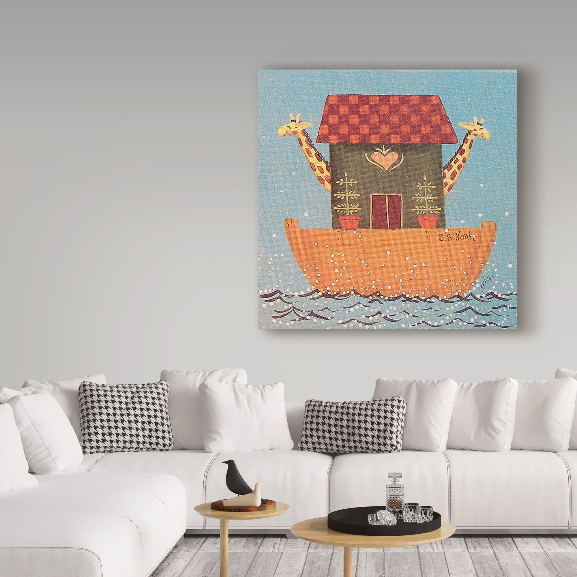 Trademark Fine Art 'Two Giraffes On The Ark' Canvas Art by Beverly Johnston