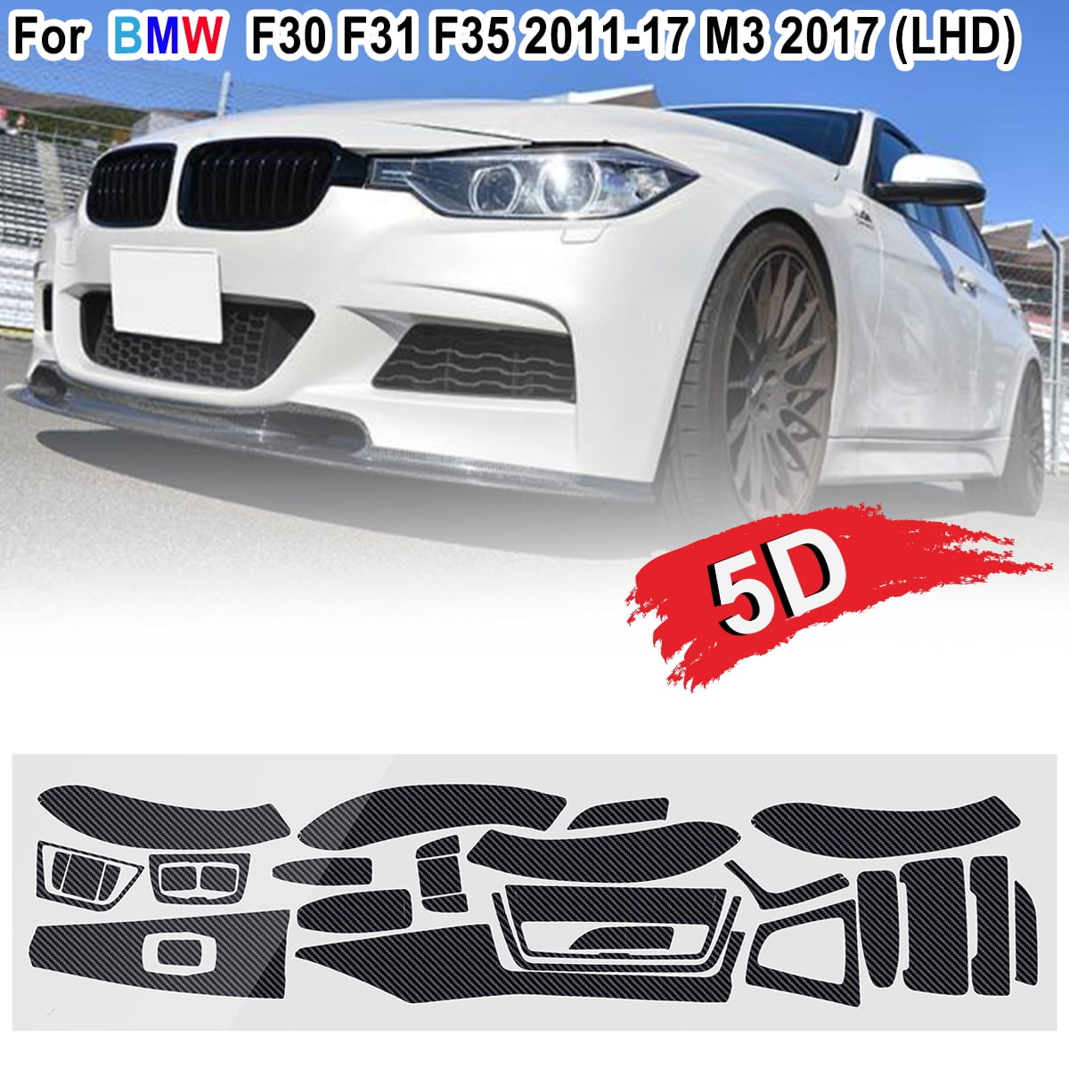 For Bmw 3 Series F30 F31 F35 11 17 M3 17 Carbon Fiber Vinyl Decal Trim Walmart Com Walmart Com