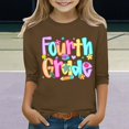 thumbnail image 4 of YunPes Multicolor Letter Print Long Sleeve T Shirt Boys Girls Fourth Grade Back to School Tee Tops Elementary Student Loose Casual School Clothes, 4 of 4