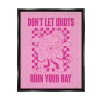 Stupell Industries Funny Retro Inspirational Phrase Botanical & Floral Painting Black Floater Framed Canvas Art Print Wall Art, 17 x 21