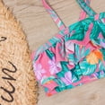 thumbnail image 4 of Kukoosong Girls Swimsuit Little Girl Bikinis Sling Flowers Print Beach Cute Ruffle Suit Multicolor 6-7 Years, 4 of 5