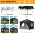 thumbnail image 3 of Carpa Plegable 3x3m – Impermeable – 4 Paredes Laterales – Protección UV – Fácil de Armar – Picnic, Playa, Camping y Eventos – Negro, 3 of 7