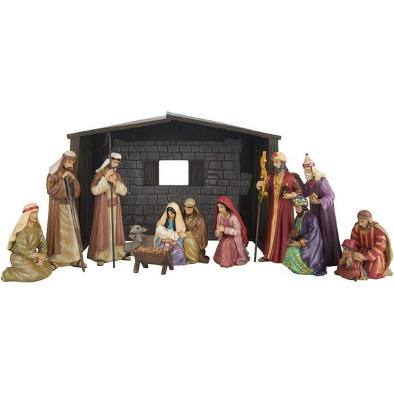 Greg Olsen Nativity Set - Sets for Christmas Indoor - Manger Scene Decorations - Christmas Set - Nativity Scene - Holy Family - (12 PC)