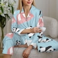 thumbnail image 6 of Haiem Cute Panda Flying in the Sky Pattern Women’s Long-sleeve Sleepwear,Sleepwear Set,2-piece Loungewear Set,Soft PJs Comfy Nightwear with Pockets-Medium, 6 of 7