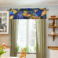 thumbnail image 4 of Blue Gold Mosaic Curtain Valances Farmhouse Design Window Treatment Decor Blackout Rod Pocket for Windows Living Room Kitchen 54" x 18", 4 of 5