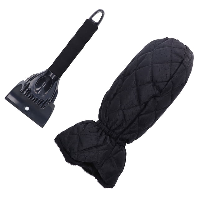 Ice Scraper Mitt 2 in 1 Design Elastic Band Snow Shovel Glove Cold Proof