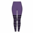 thumbnail image 2 of Abomasnow Womens Striped Printed Leggings High Waist Ankle Length Footless Stretchy Tights S-3XL, 2 of 9
