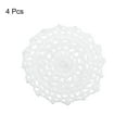 thumbnail image 3 of Fabric Coasters, 4pack 4" - Cotton Woven Crochet Doilies, Lace Embroidery Placemats with Floral Pattern (White), 3 of 5