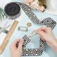 thumbnail image 3 of 5 Yards Ethnic Polycotton Webbing 1-1/2 inch Wide Rhombus Jacquard Ribbon Vintage Craft Sewing Lace Trim for Clothing Bag Headbands Pillowcases Black, 3 of 6