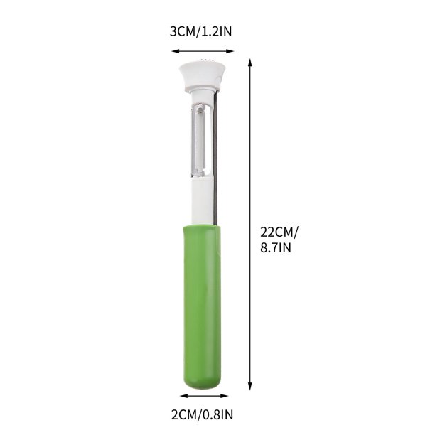Pisexur Batería de cocina Pelador de frutas telescópico multifuncional 2 en 1 de acero inoxidable para cocina, pelador de peras para la cocina del hogar