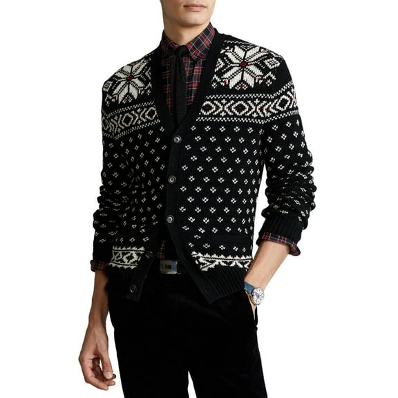 298$ Ralph Lauren Men's,Fair Isle Button up Long Sleeved Cardigan HHB, XXL