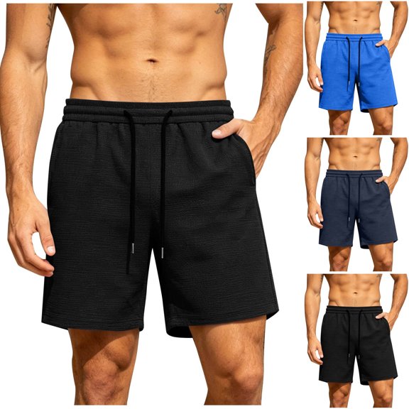 IhhxPro Men's Athletic Shorts Quick Dry Moisture-Wicking Drawstring Summer Textured Workout Loose Fit Casual Running Gym Training Lightweight Breathable M-3XL