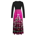 thumbnail image 5 of Edvintorg Maxi Dress Clearance Women's Christmas Print Party Wedding Guest Dresses Loose Crew Neck Long Sleeve Casual Long Dress, 5 of 5