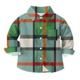 thumbnail image 6 of MKOSPLRT Toddler Baby Boys Girls Plaid Shirts 6M-8Y Long Sleeve Lapel Button Down Shirt Color Block Fall T Shirts Back to School Clothes, 6 of 10