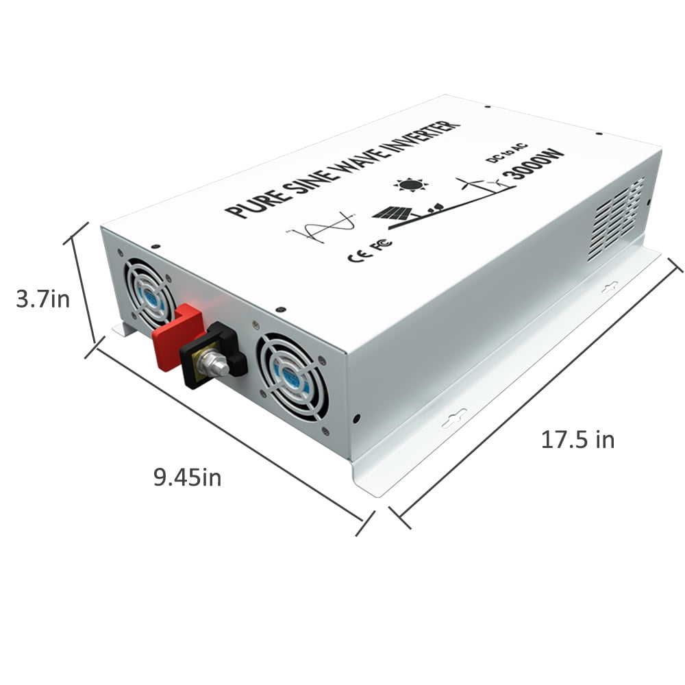 WZRELB Pure Sine Wave 12V 3000W Continuous 6000W Surge Power Inverter for RV