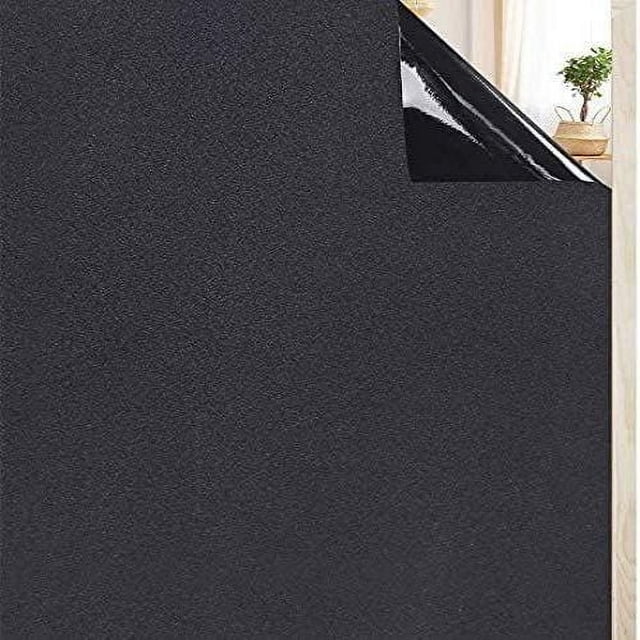 Película opaca estática para ventanas, protección de privacidad y control del calor, reutilizable, no adhesiva, para oscurecer la oficina en casa (44,5 x 200 cm)