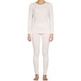 thumbnail image 1 of LAVRA Womens Microfiber Long Johns Thermal Underwear Two Piece Set -Small-White, 1 of 2