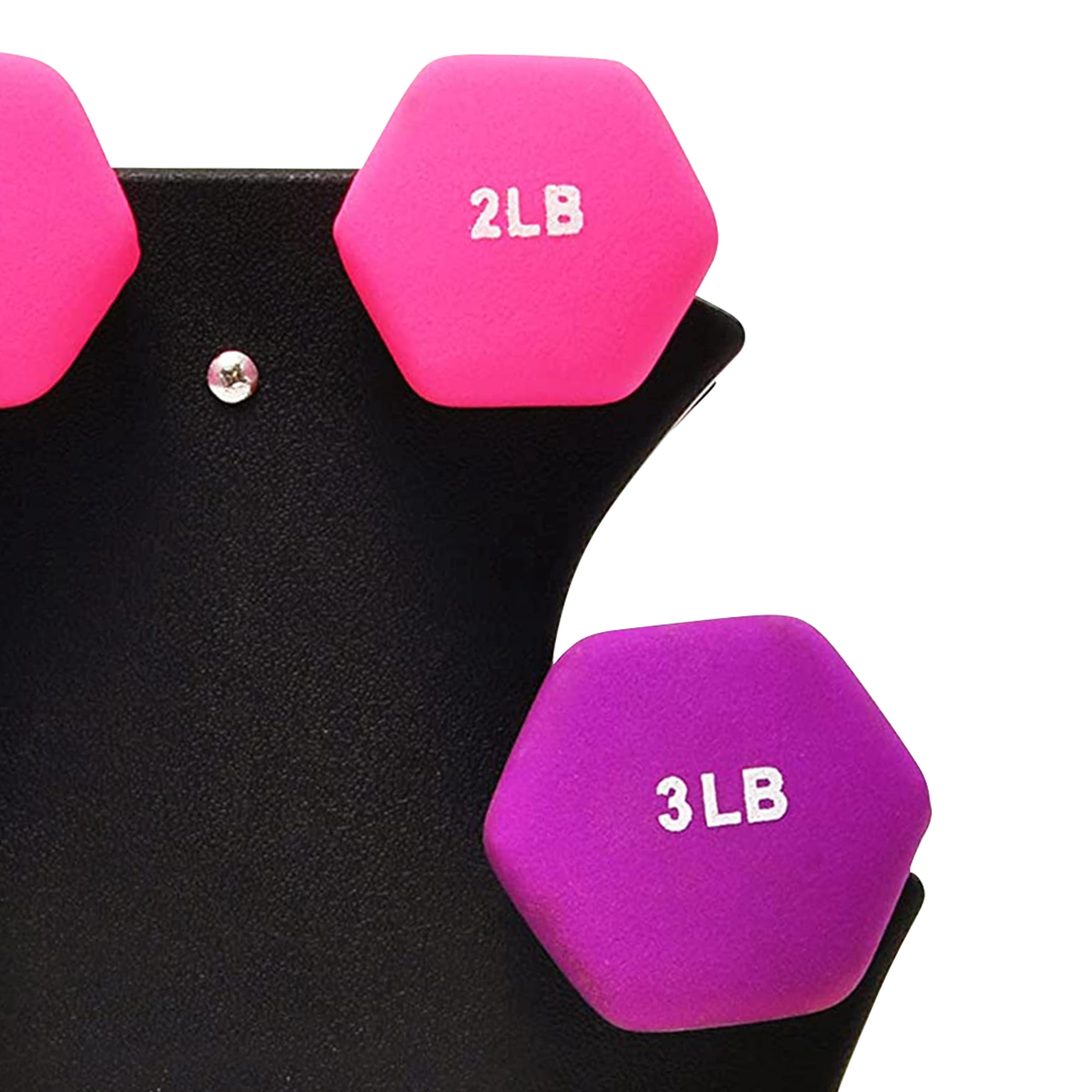 BalanceFrom 20 lb Neoprene Coated Iron Dumbbell Hex Weights Set with Stand, Color-Coded