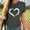 Gray, variant on HWRETIE Womans Shirts Women Short Sleeves O-Neck Heart-Shaped Print Casual Tops Blouse T-Shirt Gray 8(L)