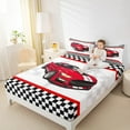 thumbnail image 4 of Manfei Race Car Queen Sheet Sets,Speed Extreme Sport Flat Sheet,Classic Geometric Checkered Queen Fitted Sheet For Boys Kids,Ultra Soft Home Decor,4pcs, 4 of 7