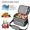 thumbnail image 5 of Black and White Checkered Pattern Insulated Lunch Box for Women Men, Medium Leakproof Cooler Bag with Adjustable Strap, 10"x6.7"x8", 5 of 6