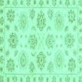 thumbnail image 1 of Ahgly Company Indoor Square Oriental Turquoise Blue Traditional Area Rugs, 7' Square, 1 of 4